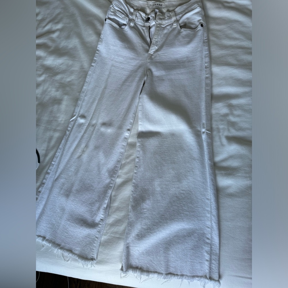 Frame denim, super stretch, high rise, flare